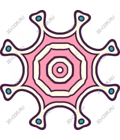  Bright symmetric in pink and turquoise colors