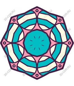  Elegant mandala in turquoise and pink colors