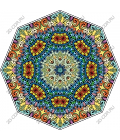  Bright hexagonal mandala