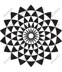  Black geometric flower