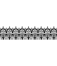  Black and white decorative floral pattern