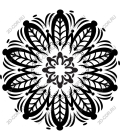  Black floral mandala