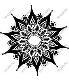 Flower mandala in black and white