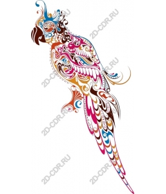  Bright, stylized parrot
