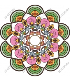  Bright floral mandala