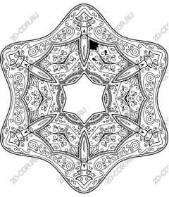  Complex mandala in the shape of a star