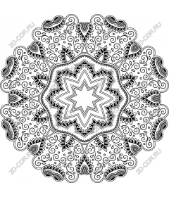 Intricate black and white mandala
