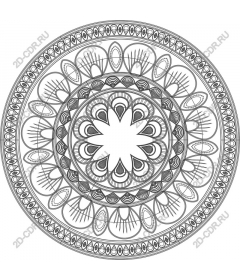 Intricate black and white mandala