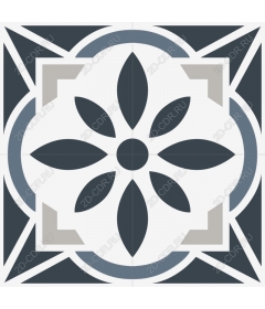 Geometric floral tile