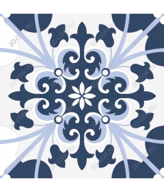  Elegant blue floral mandala