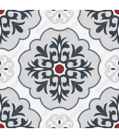 Vintage floral pattern on the tile