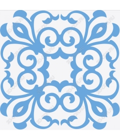  Elegant decorative blue floral pattern