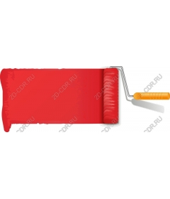  Bright red paint roller for paint