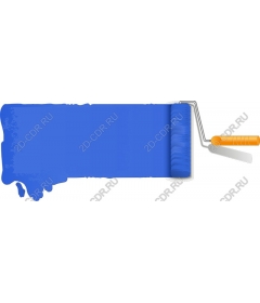  Bright blue roller to paint