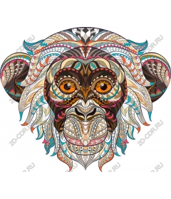  Bright stylized face of a monkey