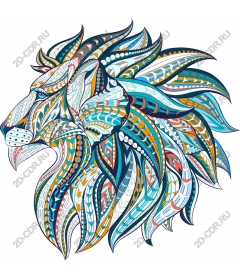  Colourful lion head