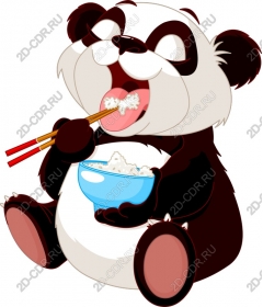  Fancy Panda enjoys rice