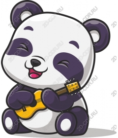 Panda plays the ukulele