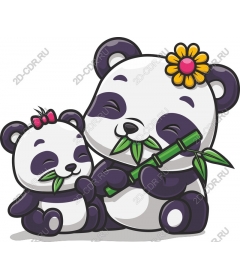  Cute pandas family