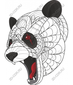 Head of roaring Panda