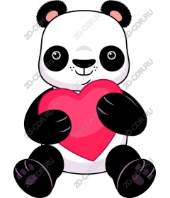  Adorable Panda with heart