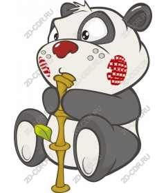  Panda plays the flute