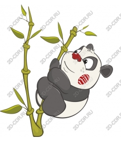 Adorable Panda clinging to a bamboo