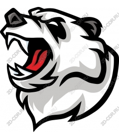Roaring polar bear's head