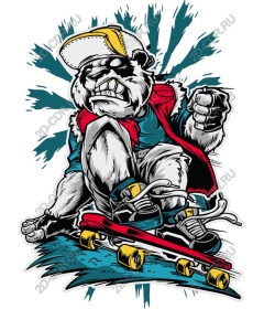 Skateboarding Panda