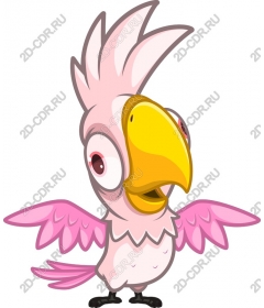 Quirky pink bird