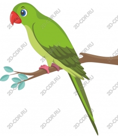  Bright green parrot