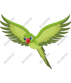  Bright green parrot
