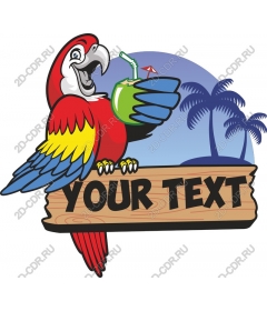  Tropical parrot with customizable text