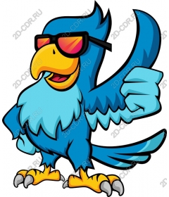  Stylish Blue Bird with Sunglasses