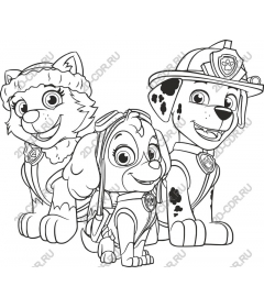 Fun coloring pages with heroic characters-dogs