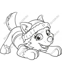  Игривый щенок Line Art