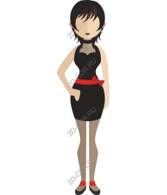 Fashionable black dress.