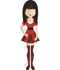  Chic stylish woman in a red dress