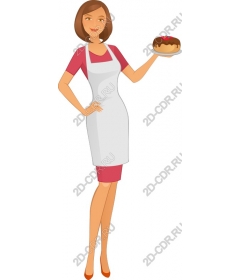 Jolly Baker holding a cake