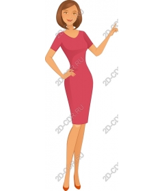  Elegant woman in a pink dress