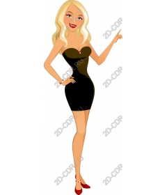 Glamorous woman in little black dress