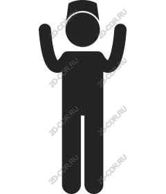  Minimalist figure with raised arms