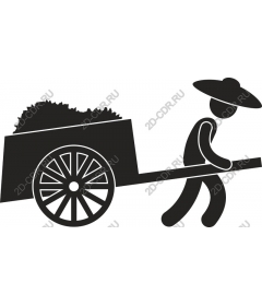  The farmer pulls the cart