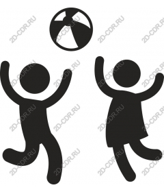  Игривые дети с пляжным мячом