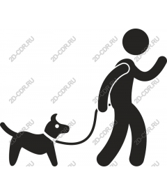  People walking a dog