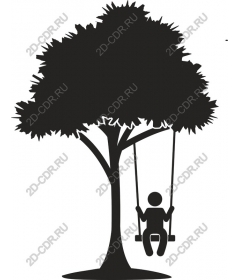  Child swinging under a tree