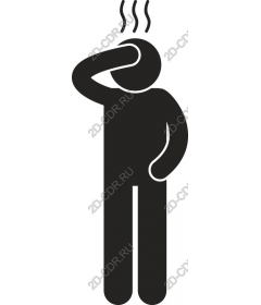 Exhausted figure