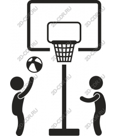 Playful basketball scene