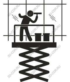  Construction worker on scissor lift