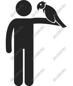  Man holding a parrot